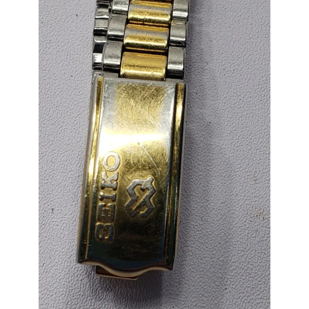 Seiko SQ Ladies Watch 3E23-0A60 Two Tone Quartz Day Date Untested 941556
